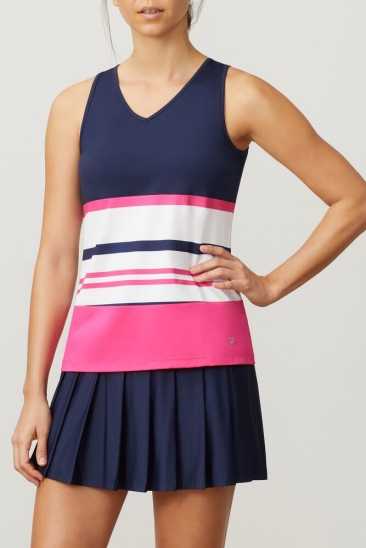 Fila Femme Awning Full Coverage Tank Navy/Wht/Fprp Fila France BVJ-283615